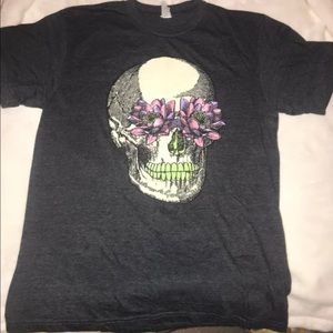 Flower skull graphic tee